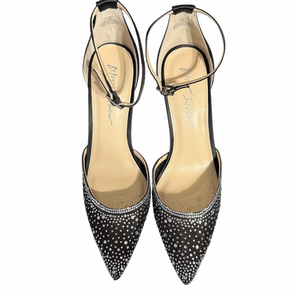 Betsey Johnson/Black/ Women's Viola Rhinestone Mesh Evening Pumps/Size: 10 - Picture 3 of 16